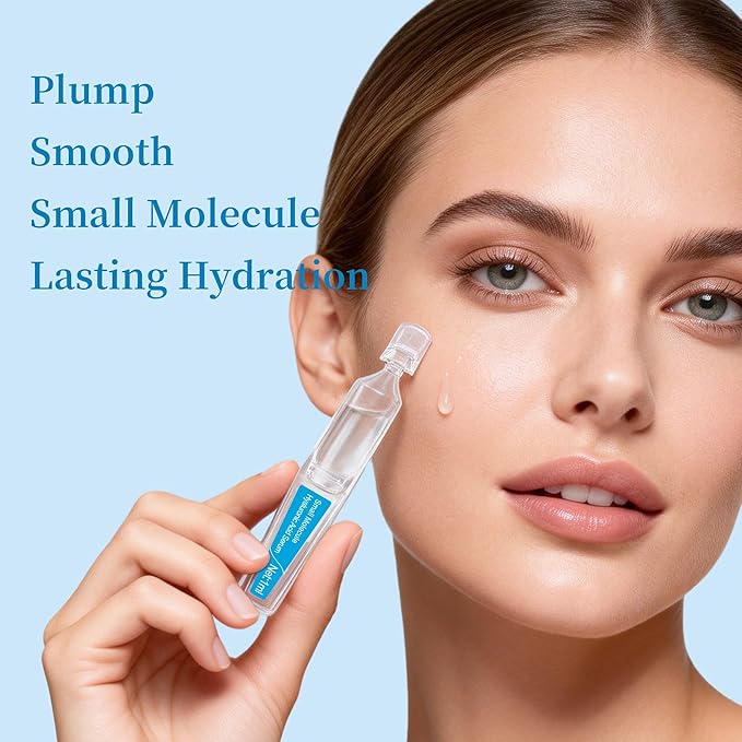 Hyaluronic Acid Serum – Ultra Hydrating Serum for Plumper Skin Daily Pre-Makeup Skincare Not Sticky Hyaluronic Acid Ampoules, Suitable for Dry & Sensitive Skin Single-Use 15PCS