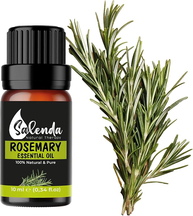 Rosemary Oil for Hair Growth by Salenda - 100% Pure Essential Oils, for Diffuser, Hair & Skin Care, Humidifiers - 0.34 Fl Oz (10 ml)
