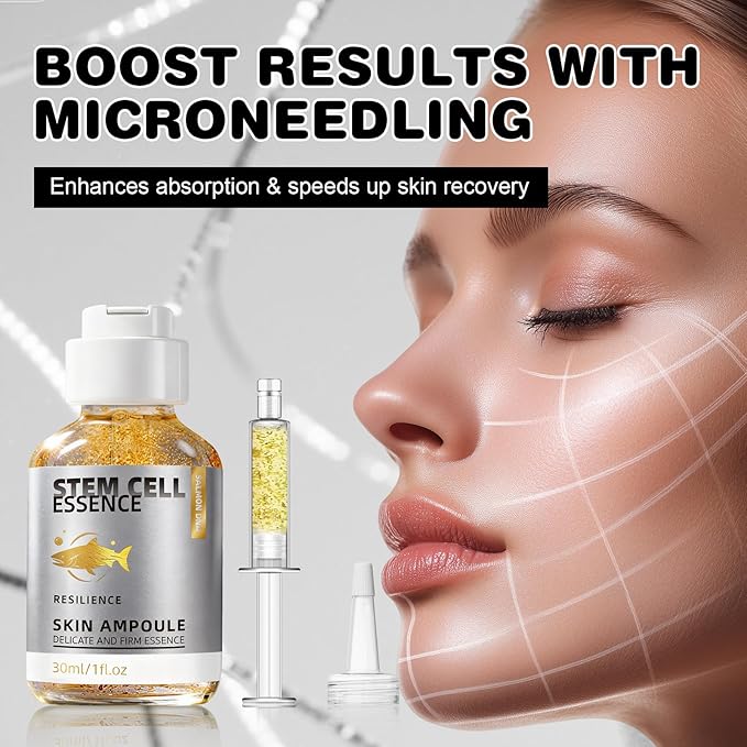 Salmon DNA Serum – Salmon DNA Microneedling Serums for Face and Body, Anti-Aging Hydration Booster, Skin Repair, Brightening & Firming Serum for Use with Microneedling, Derma Roller & Pen