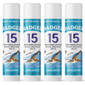 Badger Mineral Sunscreen Lip Balm SPF 15, Reef Safe, Zinc Oxide, Unscented, Travel Size, SPF Lip Balm Sunscreen Stick, .15 oz 4-Pack