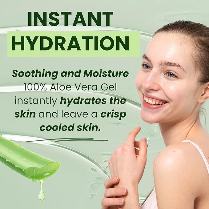 VENAMINE Korean Aloe Vera Soothing & Moisture Gel 100% For Face And Body organic pure aloe vera gel 300ml