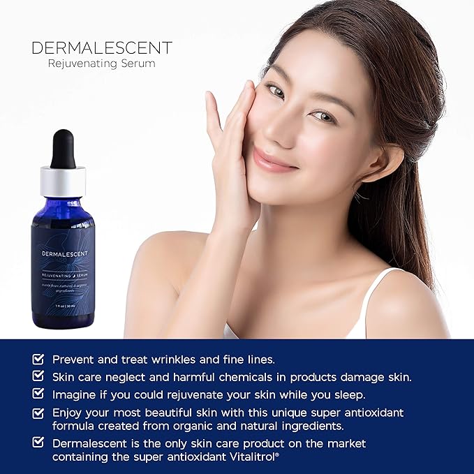 Antioxidant Serum for Anti Aging made from Organic Ingredients - Enhanced Facial Oil - Natural Wrinkle Skin Care with Vitamin E Vitamin C and Olive Squalane