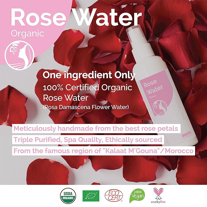 Fatima's Garden Rose Water Toner - Organic Hydrating Toner, 100ml