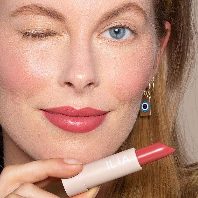 ILIA - Color Block Lipstick | Non-Toxic, Vegan, Cruelty-Free, Hydrating + Long Lasting, No Budge Color with Full Coverage (Rococco (Petal Pink With Warm Undertones), 0.14 oz | 4 g)