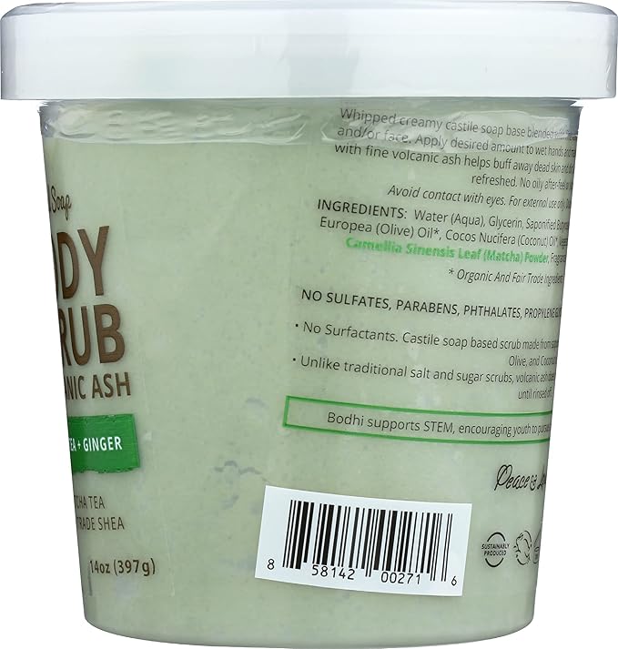 BODHI HANDMADE SOAP White Tea Ginger Whipped Soap, 14 OZ