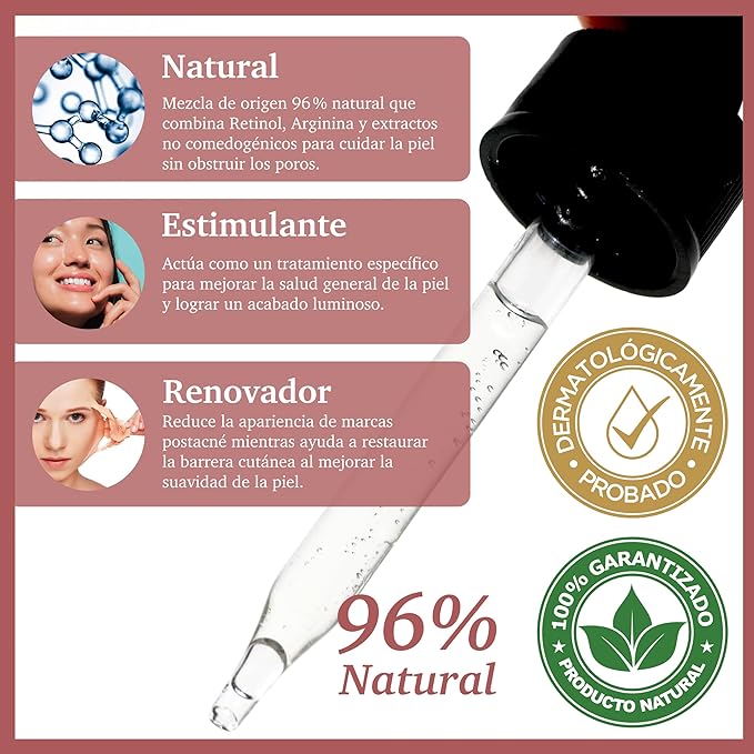 Purifect Retinol Rejuvenating Facial Serum for Anti-Aging - Helps Wrinkles & Dark Spots with Vitamin E & Arginine, Targets Fine Lines, Improves Texture, Hydrates & Brightens for Radiant Skin - 1 fl oz
