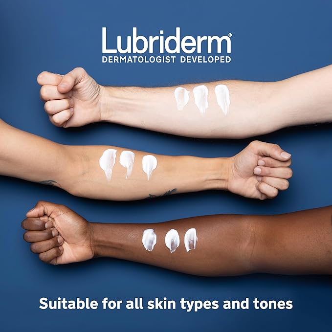 Lubriderm Fragrance Free Daily Moisture Lotion + Pro-Ceramide, Shea Butter & Glycerin, Face, Hand & Body Lotion for Sensitive Skin, Hydrating Lotion for Healthier-Looking Skin, 16 fl. oz (Pack of 2)