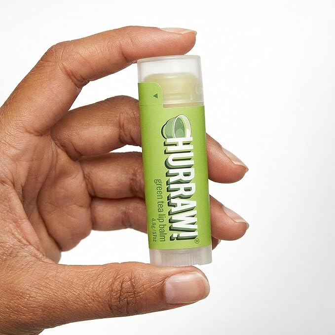Hurraw! Green Tea Lip Balm, 2 Pack: Organic, Certified Vegan, Cruelty and Gluten Free. Non-GMO, 100% Natural Ingredients. Bee, Shea, Soy and Palm Free. Made in USA