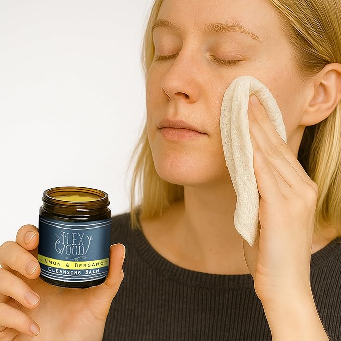 Lemon and Bergamot Cleansing Balm - Face Care Cleansing, Moisturising and Make up Remover. 100% Natural, Vegan, Cruelty Free, Plastic Free - 60ml (2.03 fl oz)