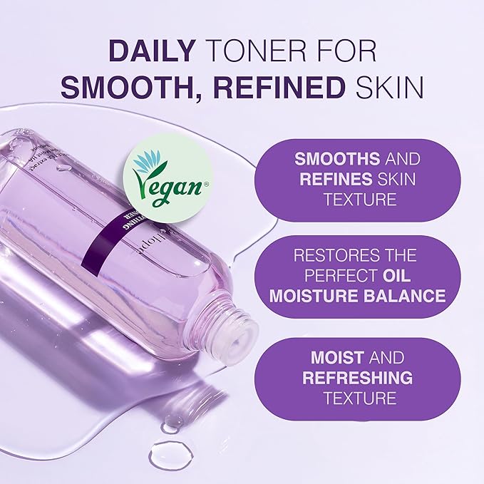 Be-Hope Vegan Luxury Smoothing Toner – Hydrating and Calming Facial Toner with Vegan Peptides, Panthenol, Allantoin – pH Balanced, Sensitive Skin – 200ml / 6.76 fl oz