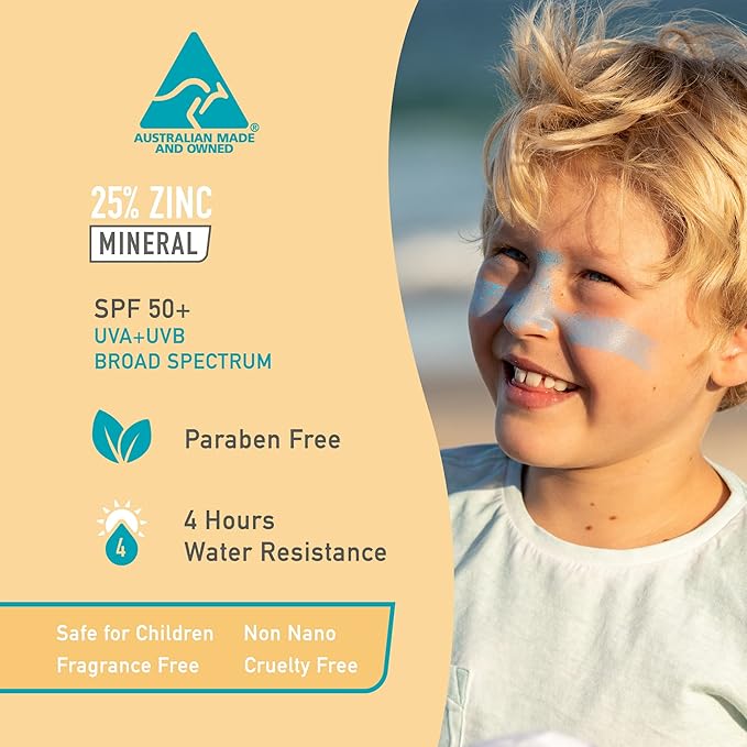 Sun Zapper Zinc Oxide Sunscreen Stick SPF 50+ Blue – Colored Mineral Sunscreen Stick for Face, Water Resistant Sunblock for Kids and Adults, Broad Spectrum, Travel Size 12g (0.42 oz), Australian Made