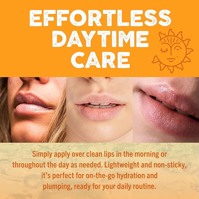 Eco Lips Daily Plumping Lip Mask with Hyaluronic Acid + Overnight Intensive Lip Mask with Gotu Kola 2-pack by Eco Lips 100% Natural. Made in USA