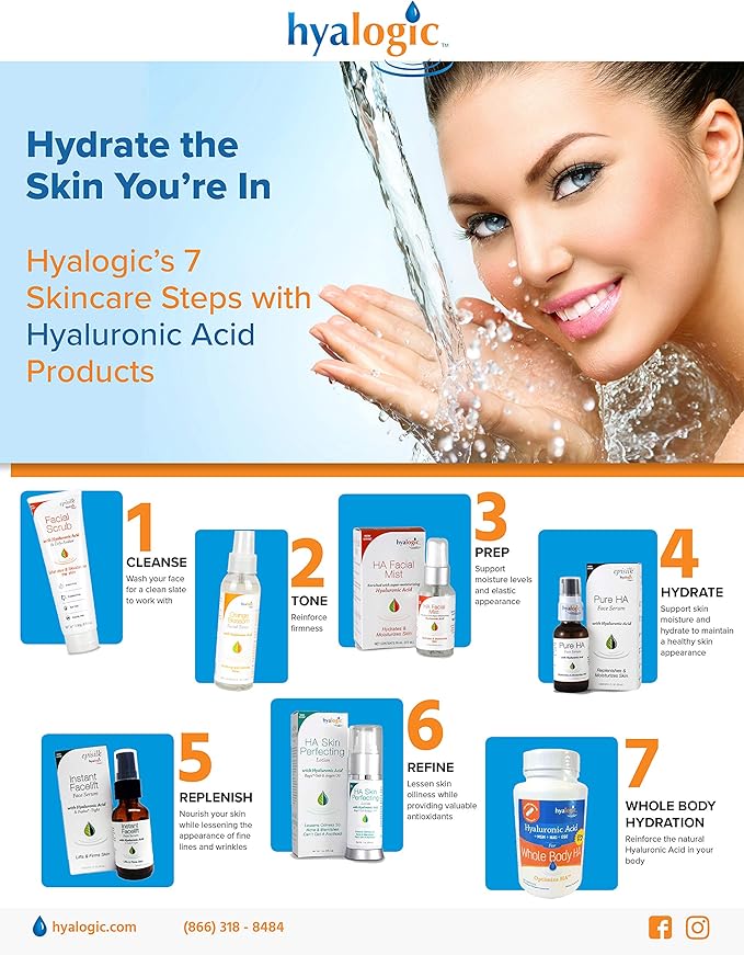 Episilk HA Facial Mist – Hydrating Hyaluronic Acid Spray for Skin Moisture, Helps with Wrinkle Reduction & Refreshing Non-Greasy Face Mist – 2 Ounce