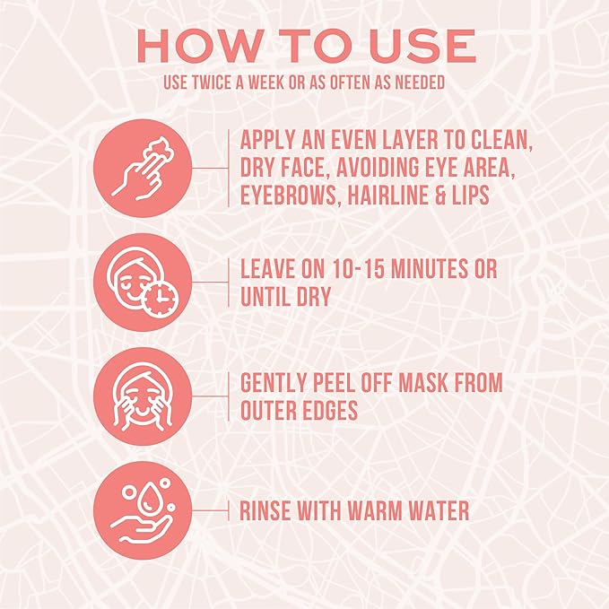Freeman Exotic Blends French Pink Clay Peel-Off Face Mask, Pore Clearing Facial Mask, Detoxifies & Removes Impurities, Clean Skincare, For Normal & Combination Skin, 6 fl. oz./175 ml. Tube