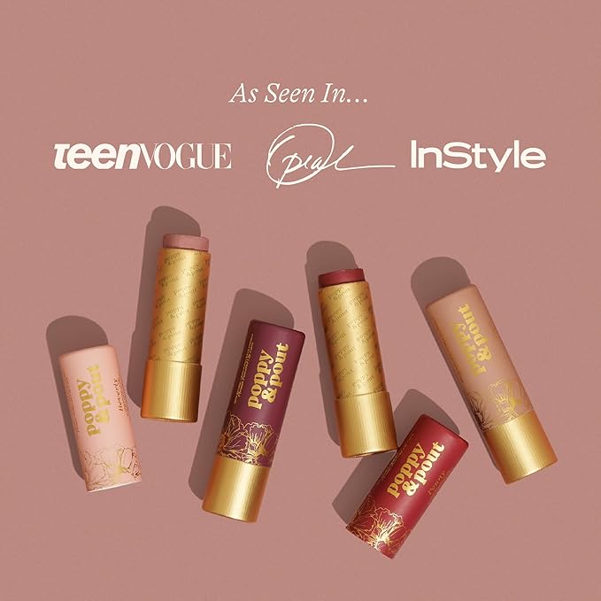 Poppy & Pout All Natural Lip Tint, Cardboard Tube, Hand-Filled, Beeswax, Vitamin E, Coconut Oil, Cruelty Free, All-Natural Shades (Lola)