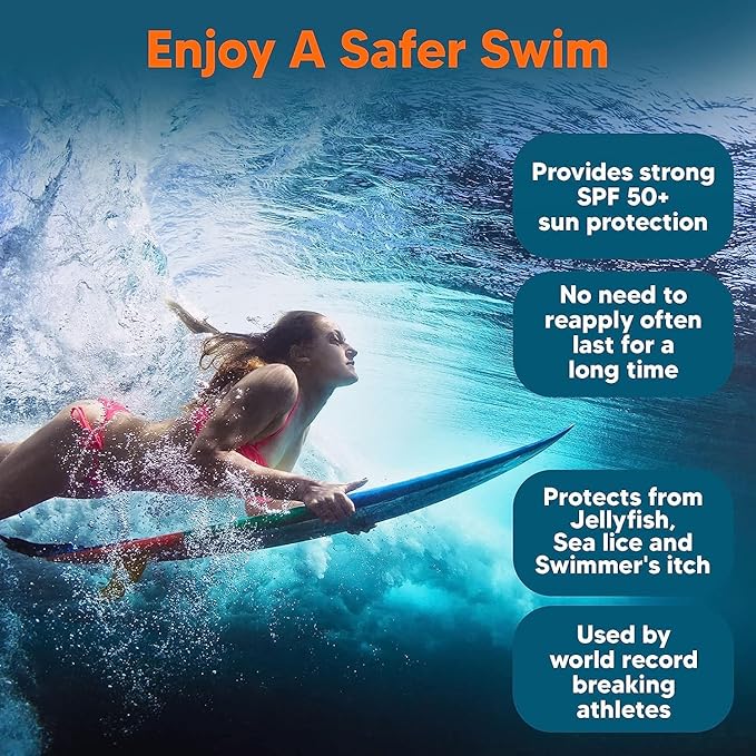 Safe Sea Jellyfish Sting-Blocking Sunscreen, SPF 40+ Spray 4 Fl oz, Waterproof, Biodegradable, Coral Reef-Safe – Body and Face Sunscreen, Anti-Jellyfish and Sea-Lice sting protection.