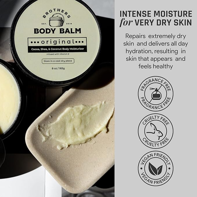 Cocoa, Shea, & Coconut Body Butter | All Natural Moisturizer for Dry Skin | Cocoa Butter for Deep Hydration | Body Balm for Men & Women | 6.3 oz