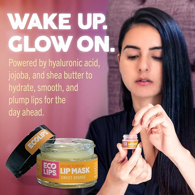 Eco Lips Plumping Daytime Lip Mask with Hyaluronic Acid and Upcycled Cloudberry Oil, 2-pack by Eco Lips 100% Natural. Made in USA