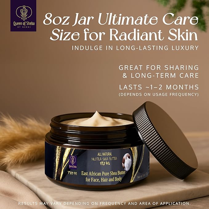 East African Pure Shea Butter Raw Organic for Skin 8 Oz – USDA Organic Certified All-Natural African Shea Butter Moisturizer for Face, Hair and Body Care, Suitable for All Skin Types