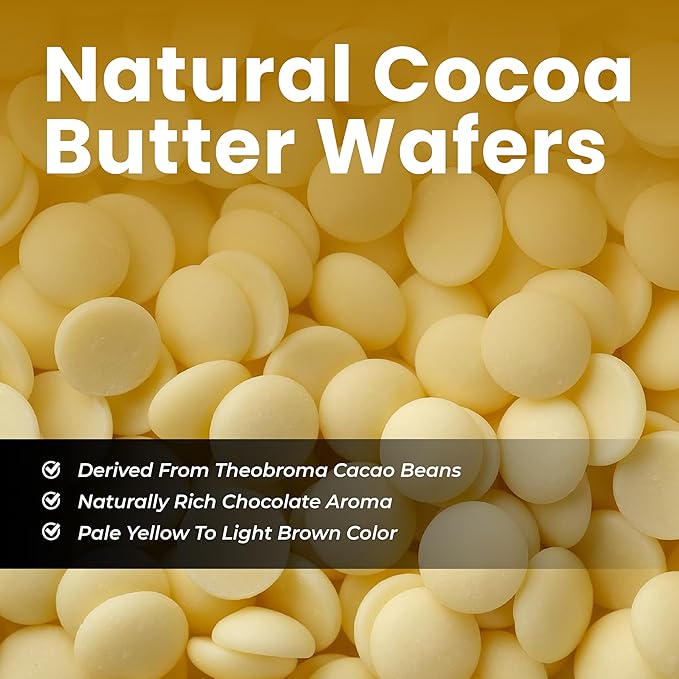 USDA Certified Organic Cocoa Butter Natural Pure Unrefined Theobroma Cacao Wafers for Skincare Soaps Lotions Lip Balms Chocolate Making Baking DIY Beauty and Personal Care from Peru Net Wt:0.45kg/1lb