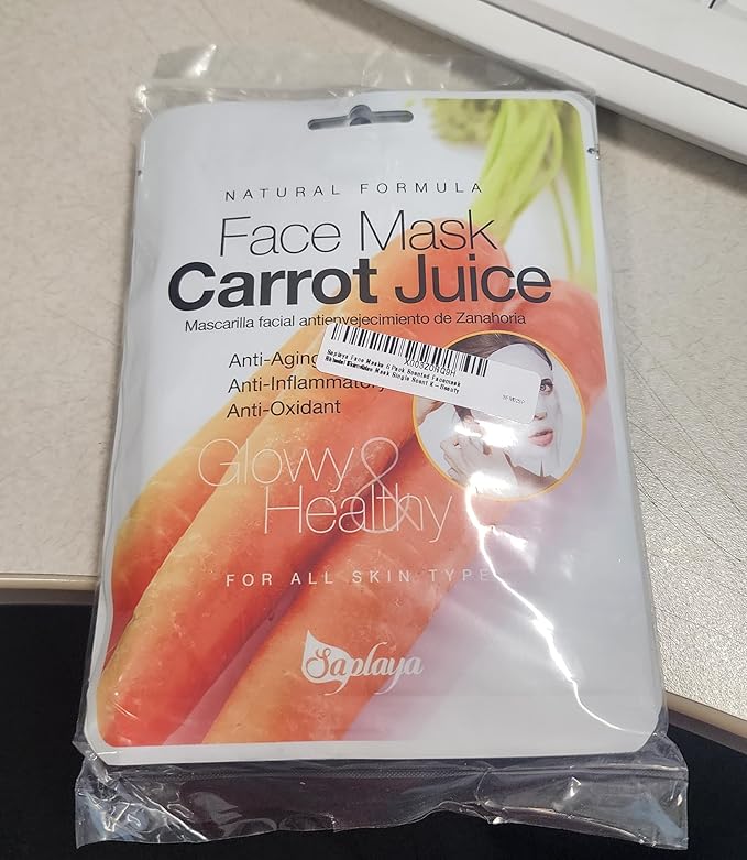 Saplaya Face Masks 6 Pack Scented Facemask Sheets Skin Care Mask Single Scent K-Beauty Natural Formula