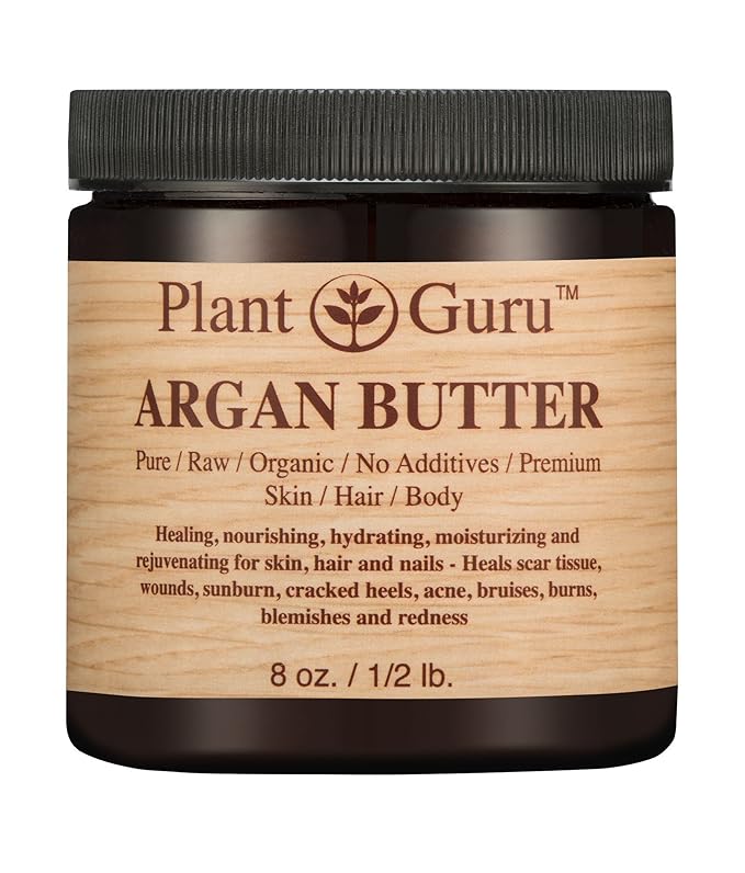 Argan Butter 8 oz. 100% Pure Raw Fresh Natural Cold Pressed. Skin Body and Hair Moisturizer, DIY Creams, Balms, Lotions, Soaps.