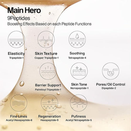 9PEPTIDES MYCO Boosting Dose 30ml (1.014 fl.oz) Anti-Aging Peptide Serum for Face – Hydrating Korean Booster with Niacinamide & Mushroom Complex – Collagen Support, Smooth Wrinkles