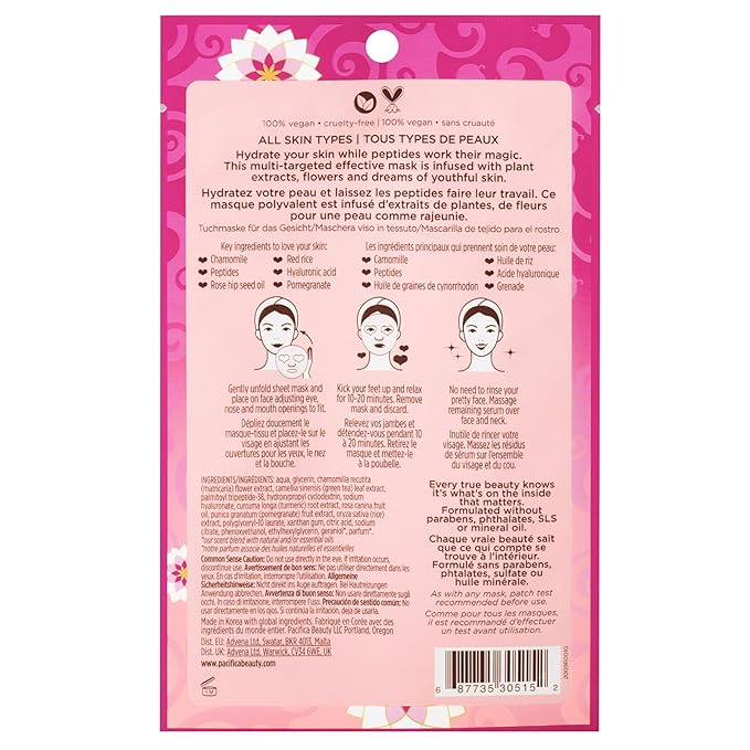 Pacifica, Facial Mask Disobey Time Rose Peptide, 0.67 Fl Oz