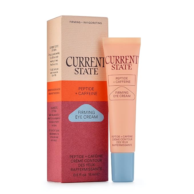 CURRENT STATE Peptide + Caffeine Eye Cream - Lightweight Dark Circles Under Eye Treatment - Brightening Under Eye Cream for Fine Lines, Sagginess, and Dryness with Coconut Water, .5 fl oz.