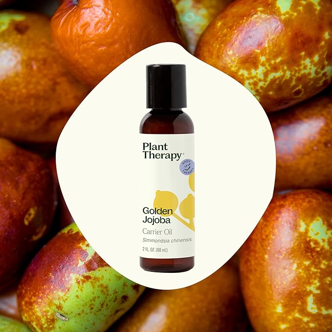 Plant Therapy Jojoba Golden Carrier Oil 2 oz 100% Pure, Cold-Pressed, Natural, GMO-Free Jojoba Oil for Skin, Hair, Nails & Essential Oils