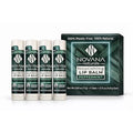 Organic Lip Balm – 100% Natural Origin, Plastic-Free Tube – Long-Lasting Hydration, No Waxy Texture – 4 Pack Peppermint | Novana Naturals