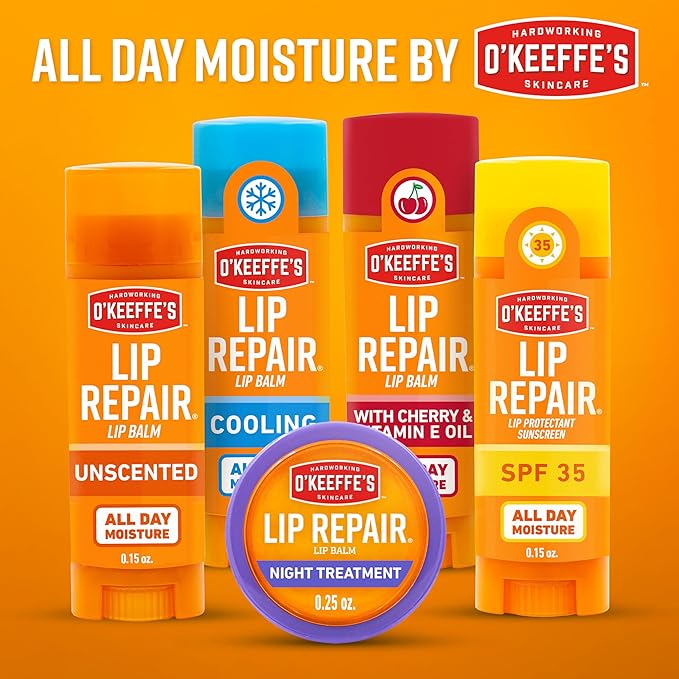 O'Keeffe's Lip Repair SPF 35 Lip Balm - Stick - Sun-Safe Moisturizer for Extremely Cracked, Dry Lips, (Pack of 6)