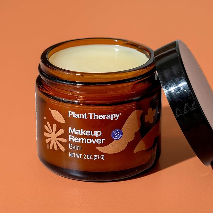 Plant Therapy Makeup Remover Balm 2 oz Gently Cleanses Away Makeup, Nourishes & Softens Skin as it Cleans, All-Natural & Vegan Ingredients