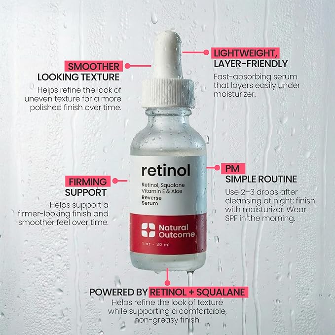Retinol Serum for Face | Fine Line and Wrinkle Reducer Serum | Nightly Hydrating Facial Serum with Hyaluronic Acid, Vitamin E, Squalane and Aloe Vera | Collagen Enhancer | 1 o