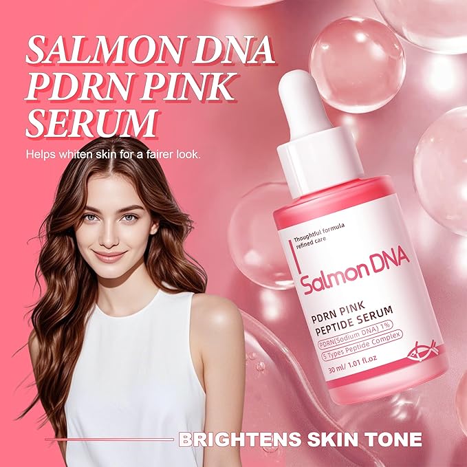 PDRN Serum Pink Peptide with Salmon DNA & 5 Peptides Complex, Face Serum for Hydrating, Moisturizing, Firming, Even-Looking Skin, 30ml / 1.01 fl.oz.