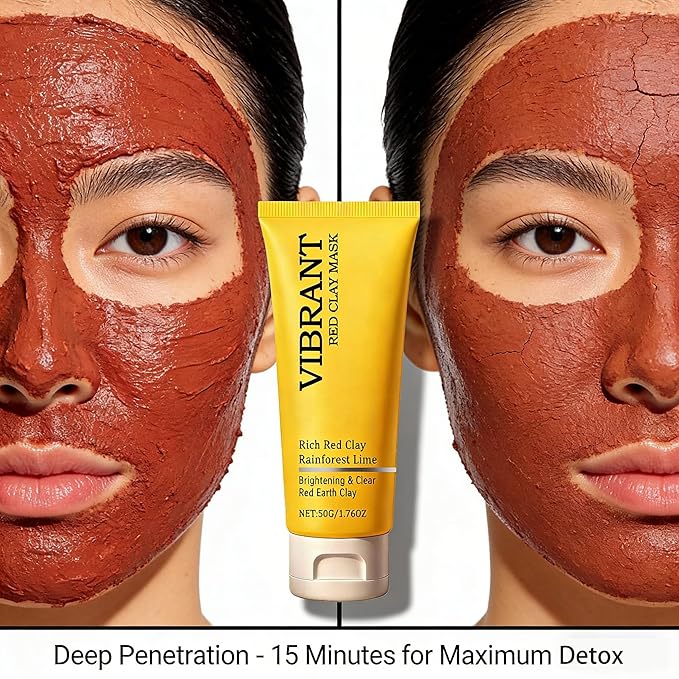Australian Red Clay Mask – Mineral-Rich Detox Mud Mask with Kakadu Plum, Desert & Rainforest Lime Extracts (1)