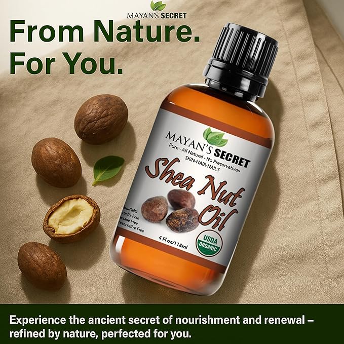 Pure Carrier and Essential Oils for Skin Care, Hair, Body Moisturizer for Face-Anti Aging Skin Care (Shea Nut Oil Organic, 4oz)