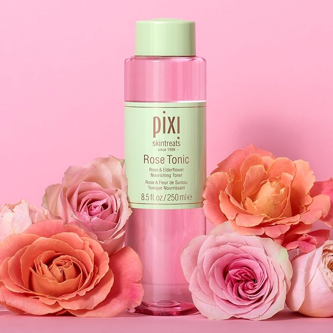 Pixi Rose Tonic Rose Hydrosol Toner Hydrates Skin, Minimize Redness, Rehydrates and Replenishes, 8.5 fl oz/250ml