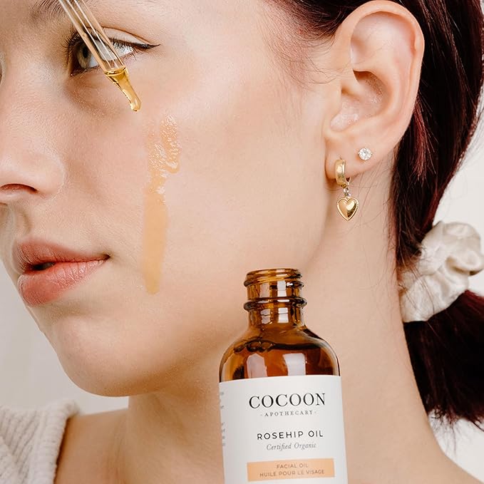 Cocoon Apothecary Rosehip Oil 2 fl oz - 100% Pure Facial & Rosehip Oil For Face, Ecocert Cosmos Organic, Nourish + Calm, Hydrate, Smooth Dry Irritated Skin, Rich in Antioxidants