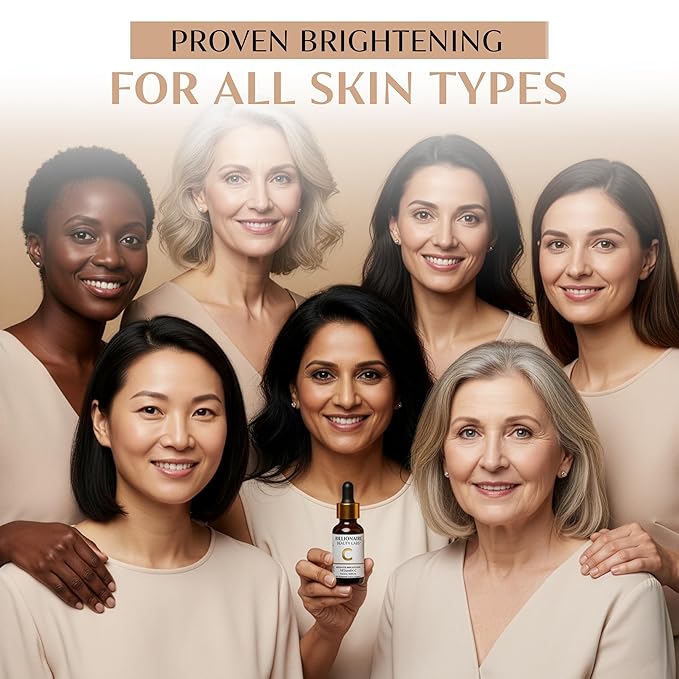 Billionaire Beauty Labs Vitamin C Serum for Face - Anti Aging Brightening Serum with Hyaluronic Acid & Vitamin E - Hydrating Facial Serum for Radiance, Fine Lines & Wrinkles - Made in USA 2 fl oz