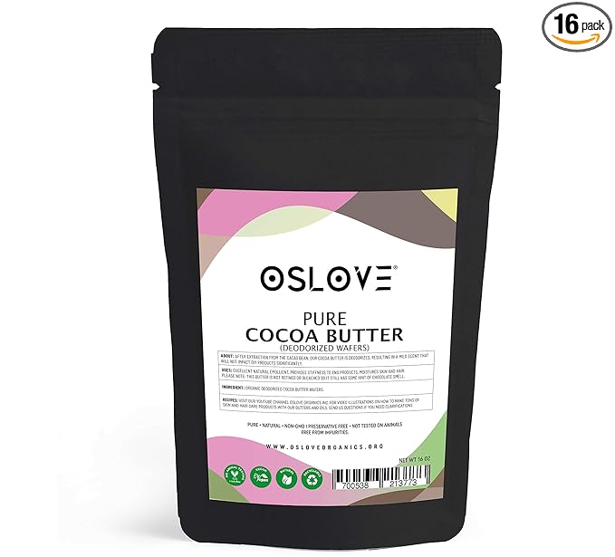 ORGANIC COCOA BUTTER-DEODORIZED WAFERS 16 oz. by Oslove Organics (16)