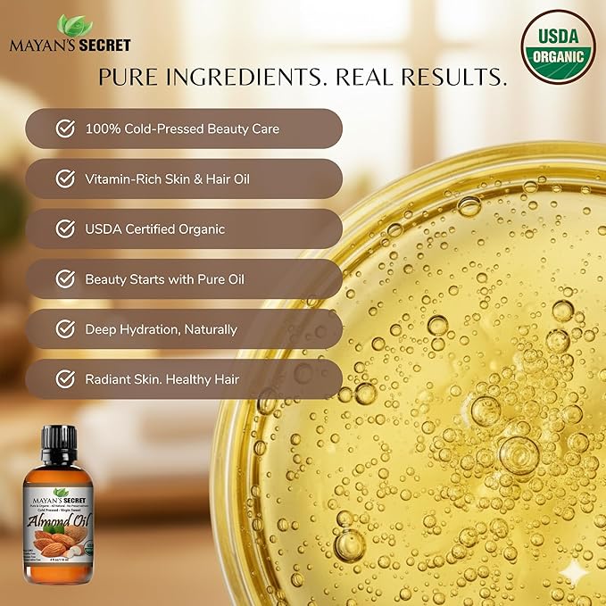 Pure Carrier and Essential Oils for Skin Care, Hair, Body Moisturizer for Face-Anti Aging Skin Care (Almond, 4oz)