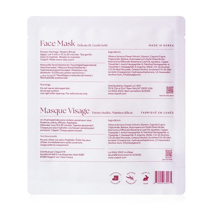 Bioactive Phyto-Glow Face Mask, 99% Natural Korean Sheet Mask for Instant Glass Skin & Hydration, Sheet Face Masks with Hibiscus, Peptides & Green Tea, No-Rinse & Gentle for Sensitive Skin