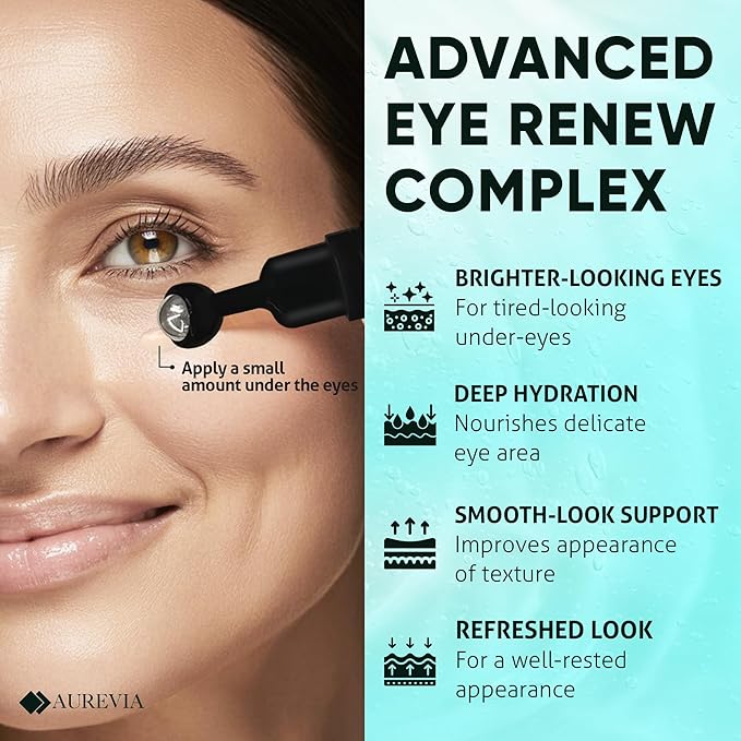 Bakuchiol, Caffeine Under Eye Milky Serum for Dark Circles, Puffiness & Fine Lines with Peptides & Ectoin - Brightening & Hydrating Lightweight Plant-Based Vegan Formula 15ml