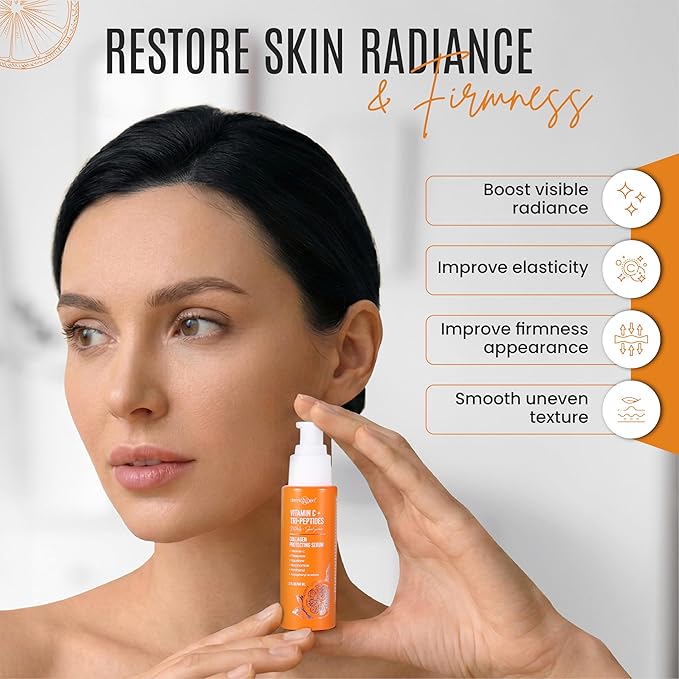 Vitamin C + Tri-Peptide Bright Idea Serum – Skin Brightening + Barrier Boost Complex for Radiant, Firm Skin – Anti-Aging Face Serum Boosts Collagen & Elasticity - 2 fl oz