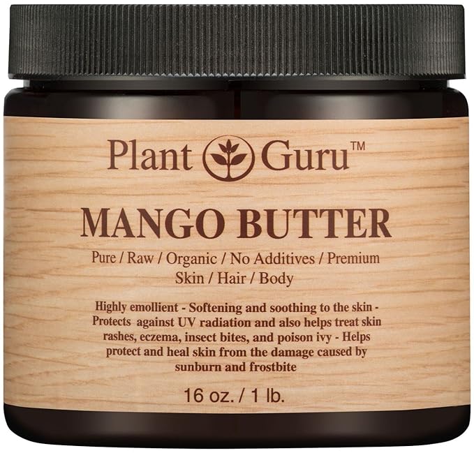 Mango Body Butter 16 oz. 100% Pure Raw Fresh Natural Cold Pressed. Skin Body and Hair Growth, DIY Creams, Balms, Lotions, Soaps.