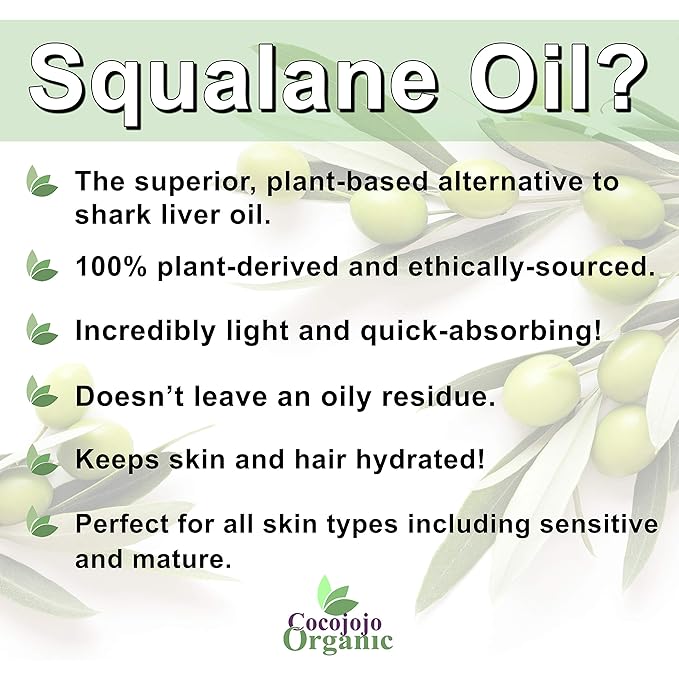 Dr Joe Lab Squalane Oil Pure Plant Derived Refined Cold Pressed Squalene From Olives Vegan Undiluted Bulk Carrier Oil for Face Skin Hair Body Cosmetics Natural Cleanser Moisturizer (4 oz)