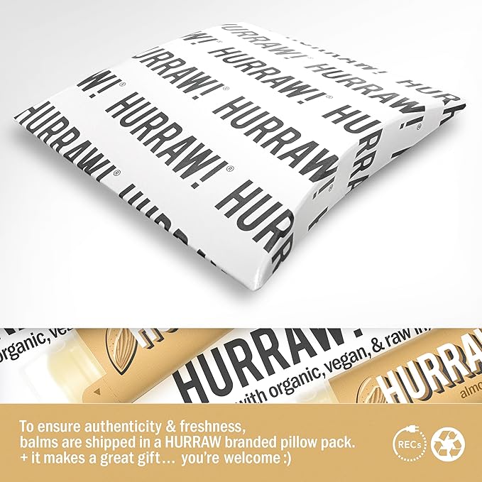 Hurraw! Almond, Coconut, Licorice Lip Balms, 3 Pack Bundle: Organic, Certified Vegan, Cruelty and Gluten Free. Non-GMO, 100% Natural. Bee, Shea, Soy & Palm Free. Made in USA