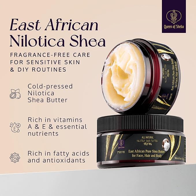 East African Pure Shea Butter Raw Organic for Skin 8 Oz – USDA Organic Certified All-Natural African Shea Butter Moisturizer for Face, Hair and Body Care, Suitable for All Skin Types