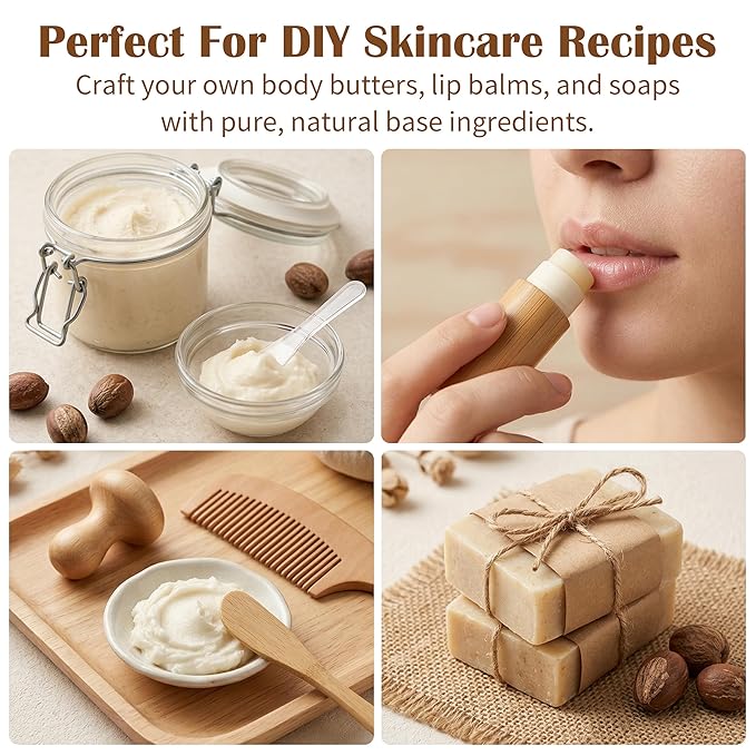 Raw Shea Butter, Unrefined African Shea Butter, Face & Body Care Moisturizer for Homemade Soap, Creams, and Lip Products with Premium Packaging, 16 oz Can